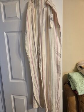 Urban Rebels Cream Striped Wide-Leg Pants with Pastel Stripes XL NWT